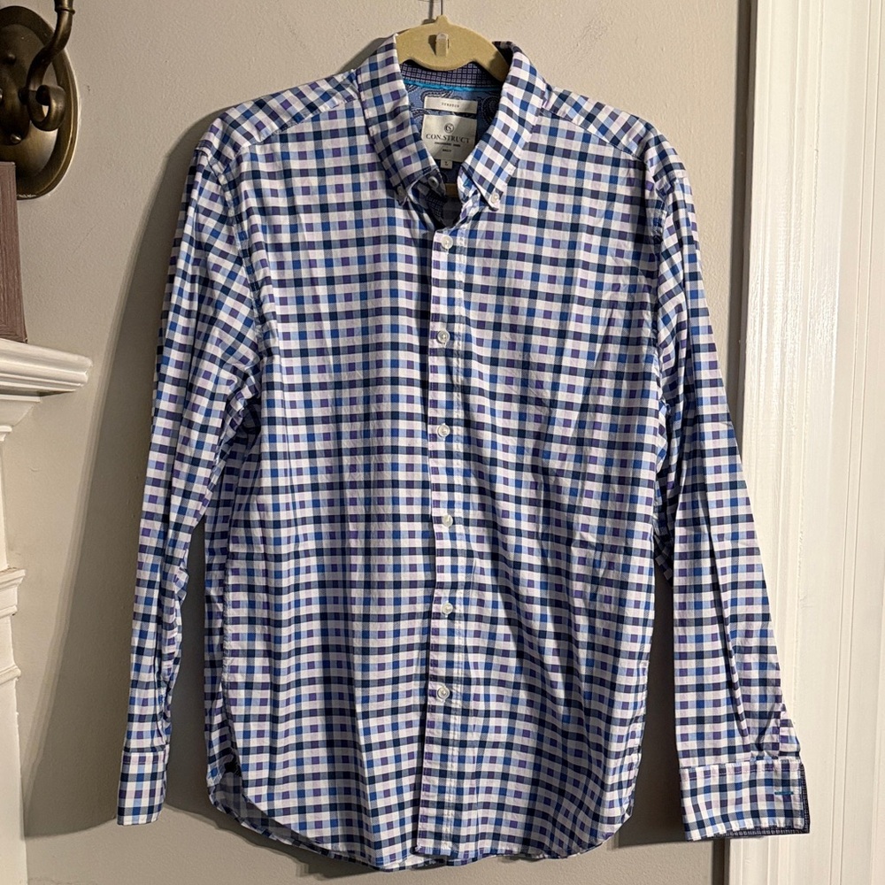 Classic Blue and Purple Checkered Men's Shirt